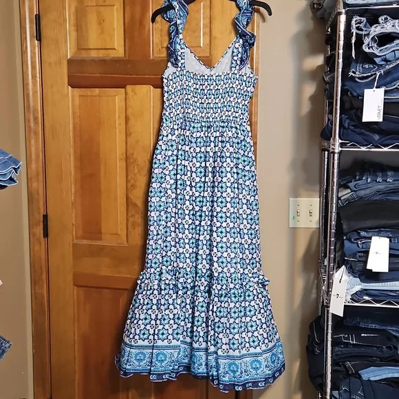 NWT Lucky Brand Tiered Ruffle Maxi Dress - Picture 6 of 13